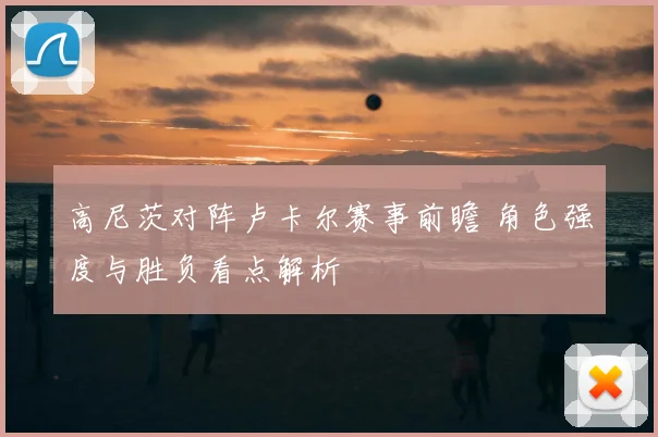 高尼茨对阵卢卡尔赛事前瞻 角色强度与胜负看点解析
